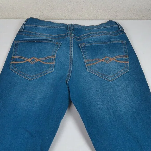 Mudd Junior Women Blue Denim FLX Stretch Skinny Medium Wash Jeans Size 3 Pockets - Picture 8 of 10